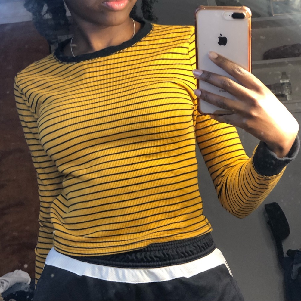 Yellow and Black Stripped Long Sleeve